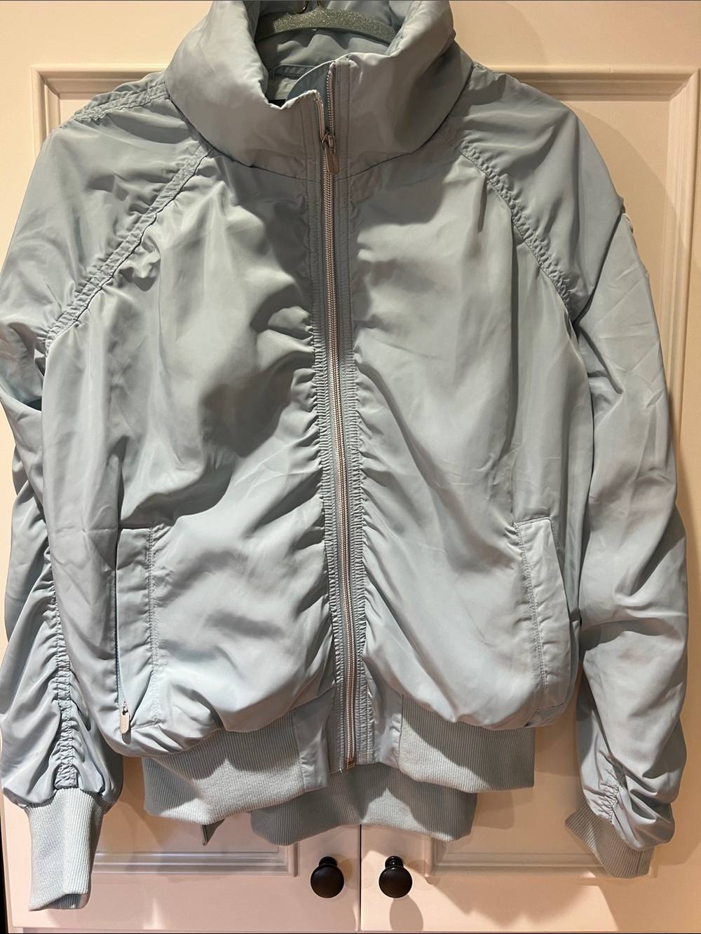 Athleta Light Blue Jet Set Women's Bomber Jacket